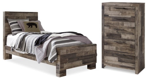 Twin Panel Bed And Chest