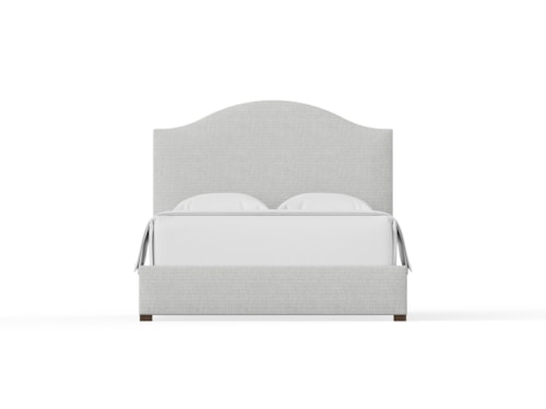 Transitional Queen Upholstered Bed with Arched Headboard