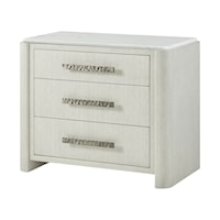 Contemporary Essence Three Drawer Nightstand with Marble Top
