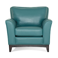 India Transitional Accent Chair with Exposed Wood Base