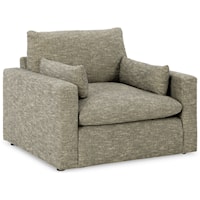 Contemporary Oversized Chair with Reversible Cushions