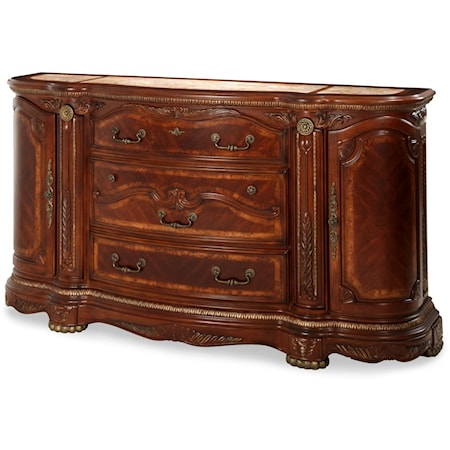Traditional 3-Drawer Dresser with Ornate Detailing