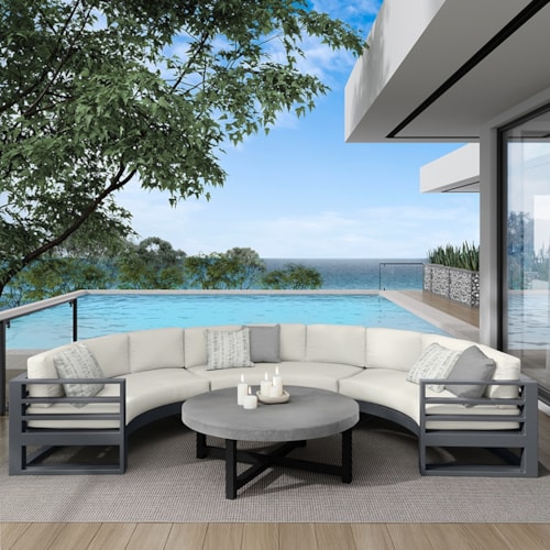 Palermo 3-pc. Modern Aluminum Conversation Sectional