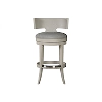 Contemporary Swivel Barstool with Upholstered Seat