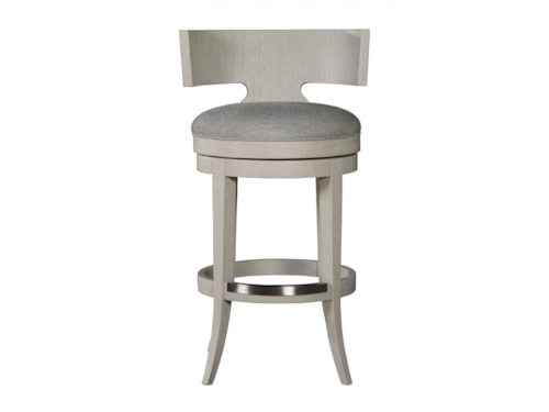 Contemporary Swivel Barstool with Upholstered Seat