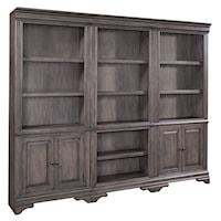 Traditional Bookcase Wall with Adjustable Shelves