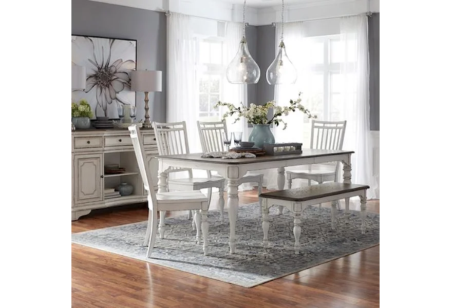 Magnolia Manor 6-Piece Leg Table Set by Liberty Furniture at VanDrie Home Furnishings