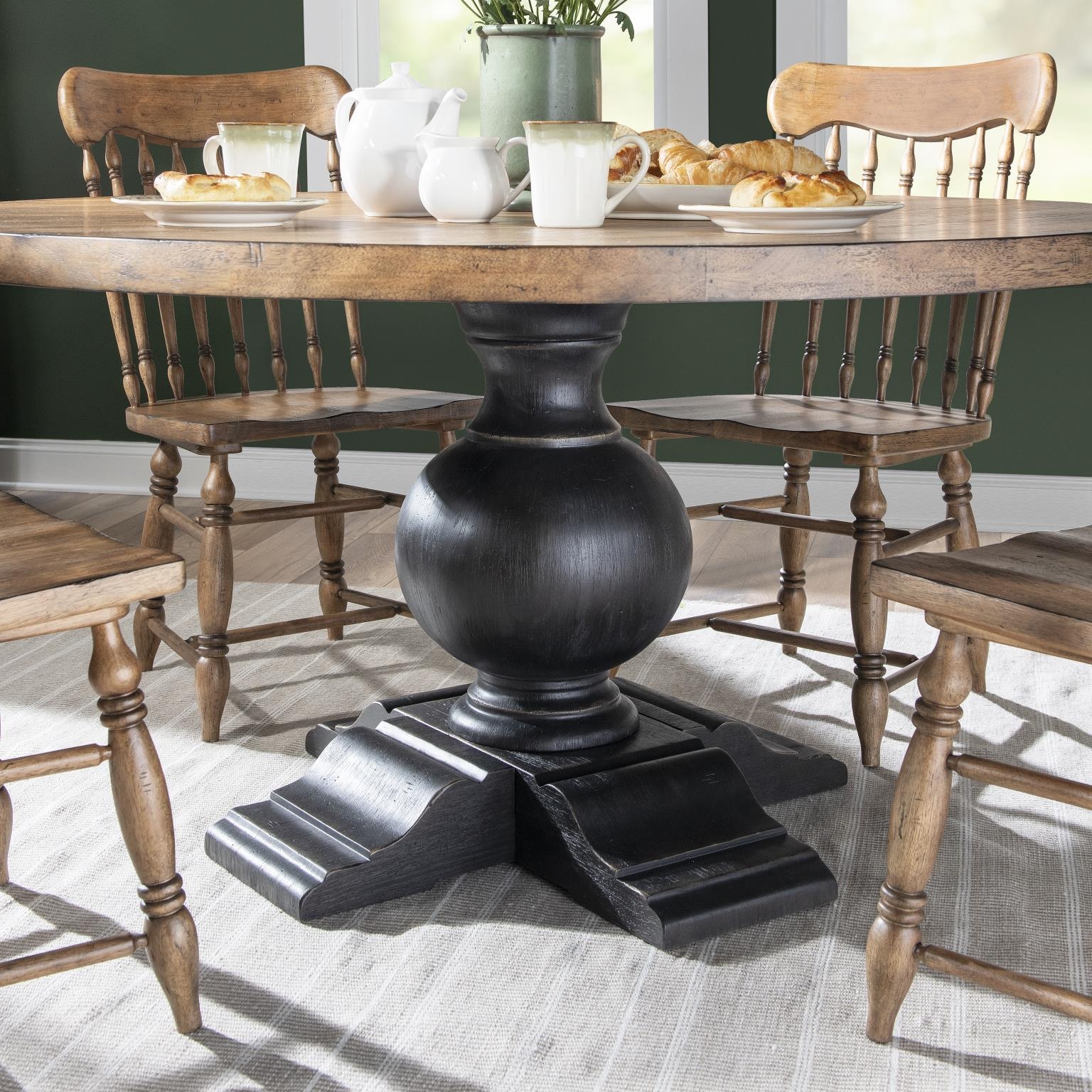 Legacy Classic Vintage Market Round Dining Table Complete