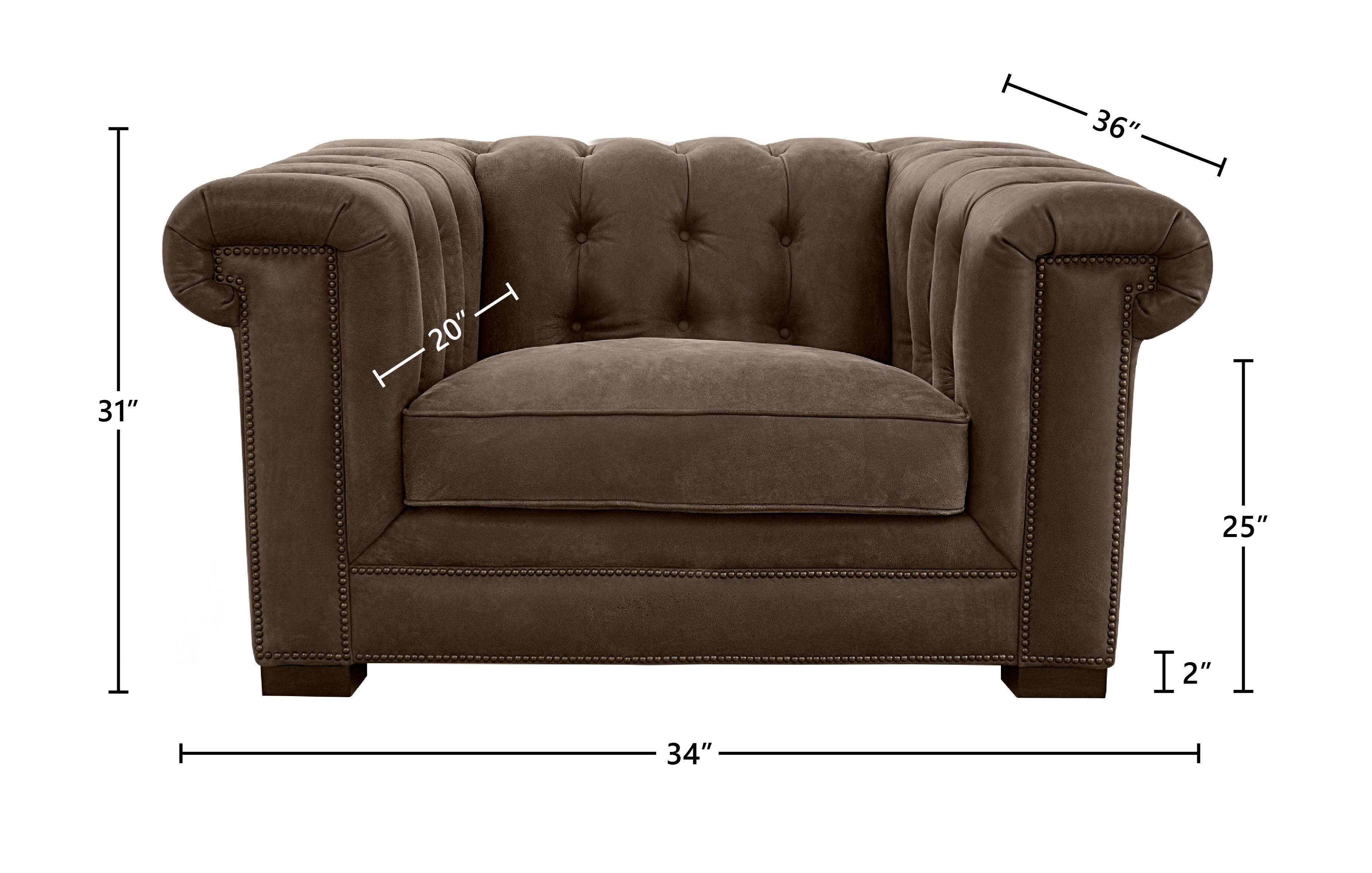 Armchair w/Tufted Back &amp; Key Arms