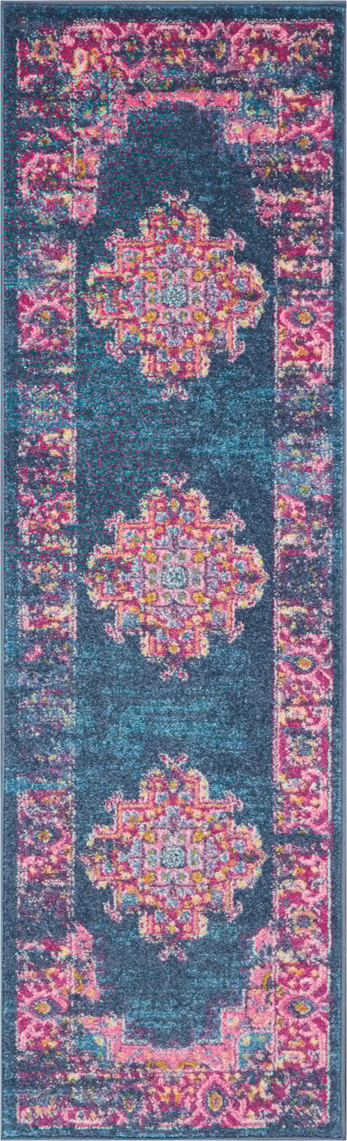 1'10" x 6' Blue Runner Rug