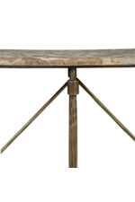 Furniture Classics Industrial Oval Console Table with Marble Top