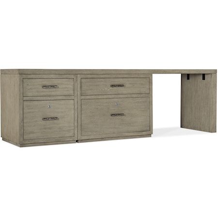 Casual 96" Storage Desk with 2 File Cabinets