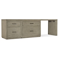 Casual 96" Storage Desk with 2 File Cabinets