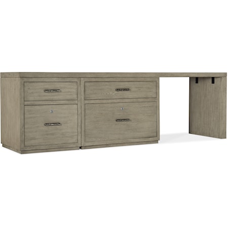 Casual Storage Desk with 2 File Cabinets