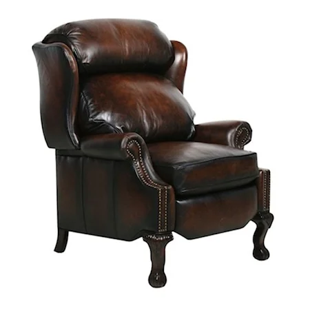 Traditional Manual Recliner with Nailhead Accents