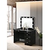 Crown Mark Morgan Vanity Desk and Stool Set - Black