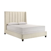 Agnes Contemporary King Upholstered Bed - White