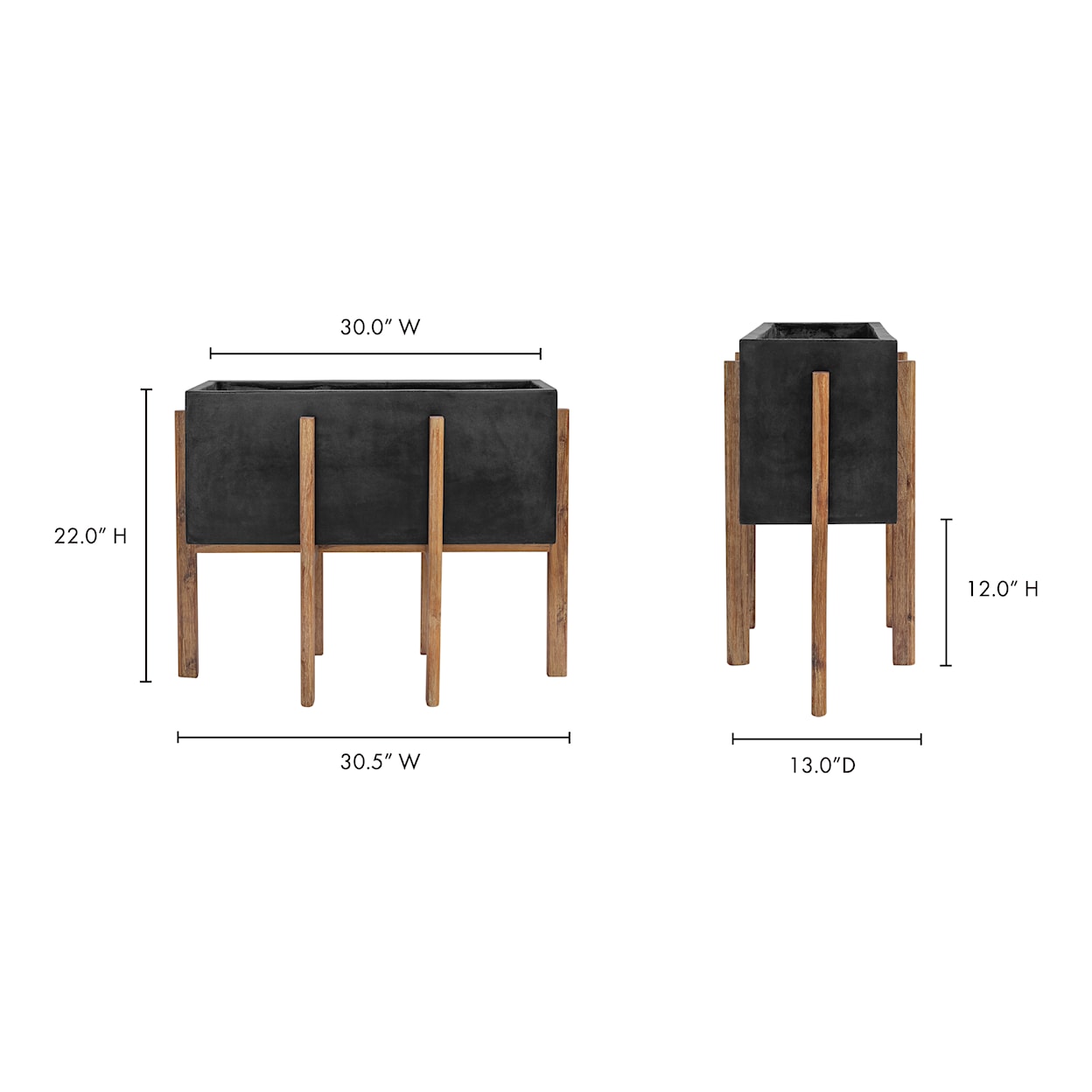 Moe's Home Collection Atlantic Atlantic Rectangular Planter