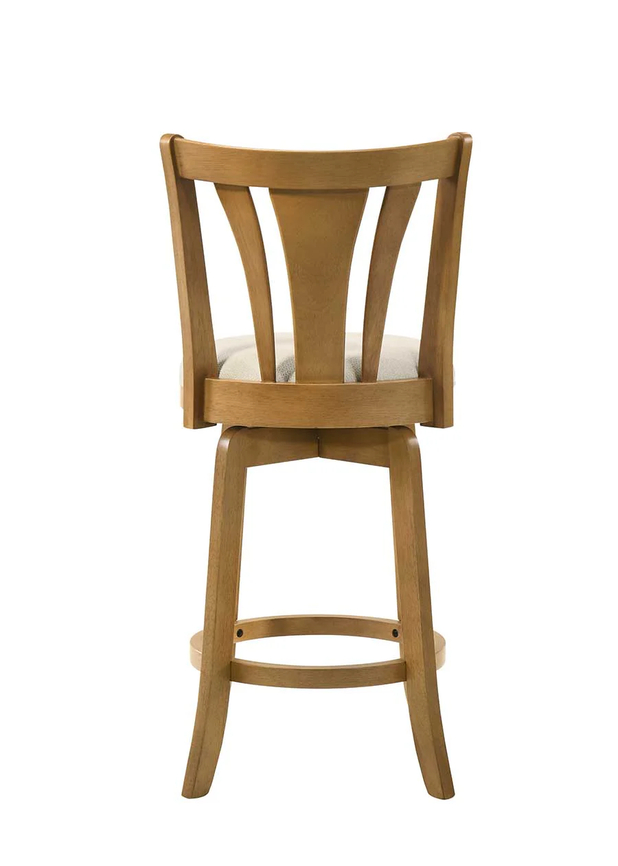 Armen Living Elle Upholstered Swivel Counter Stool