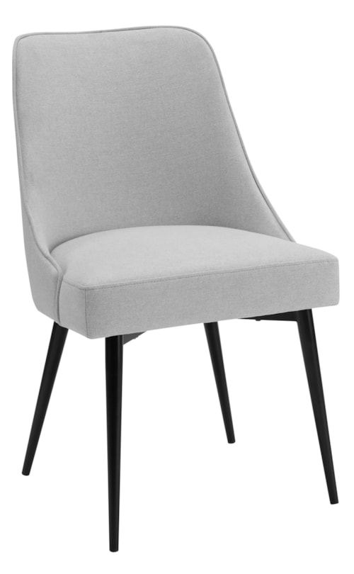 Mid-Century Modern Upholstered Dining Side Chair with Splayed Legs
