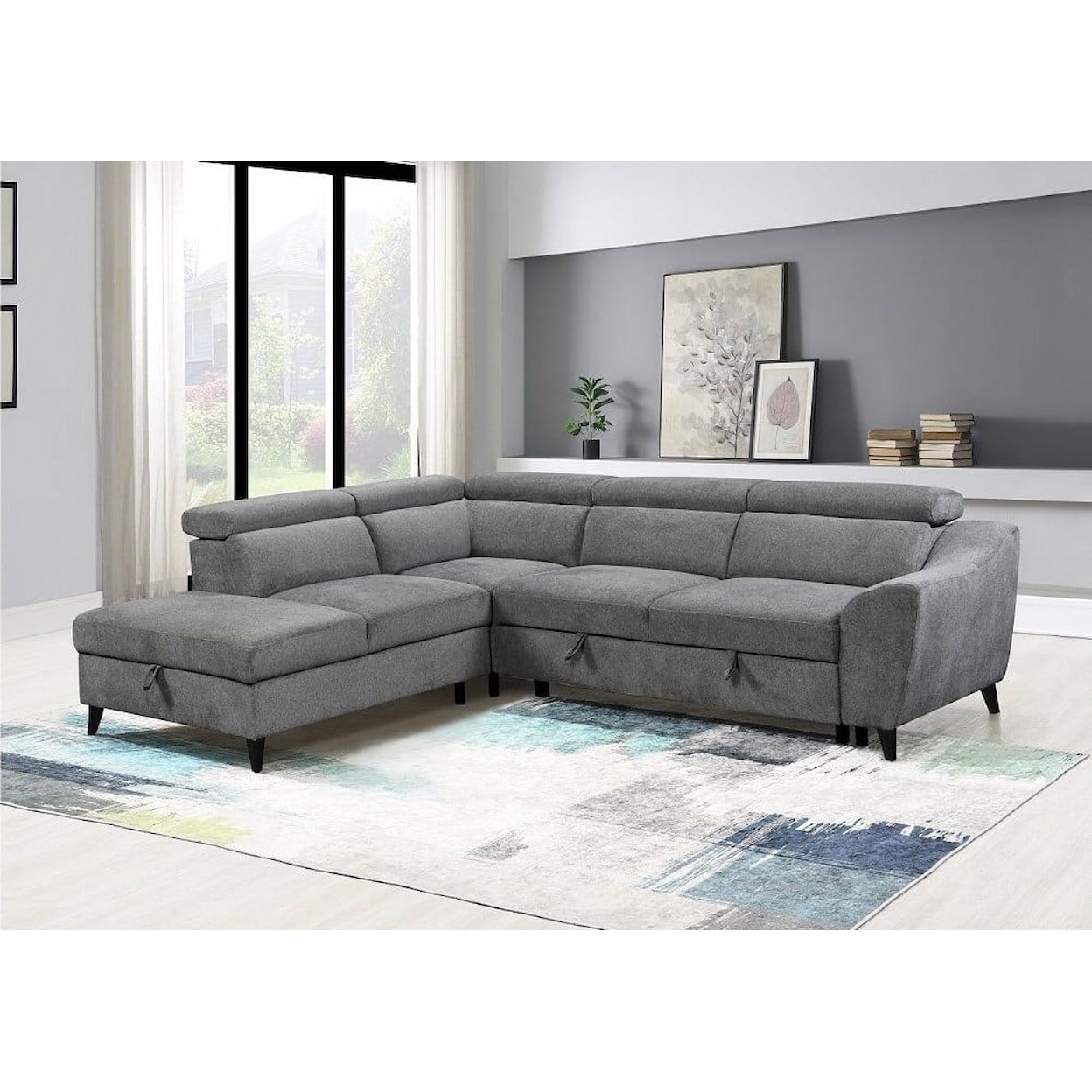 Acme Furniture Wrenley Sectional Sleeper Sofa
