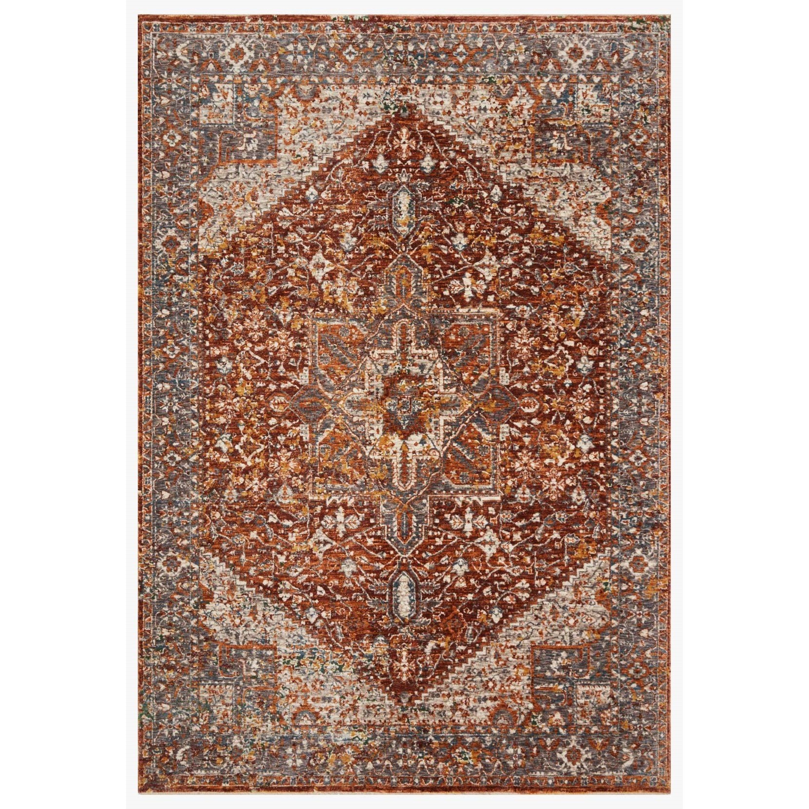 Loloi Rugs Lourdes 18" x 18"  Rust / Multi Rug