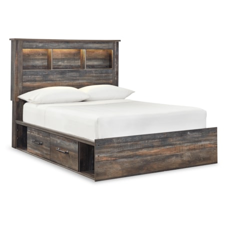 Full Bookcase Bed With 4 Storage Drawers