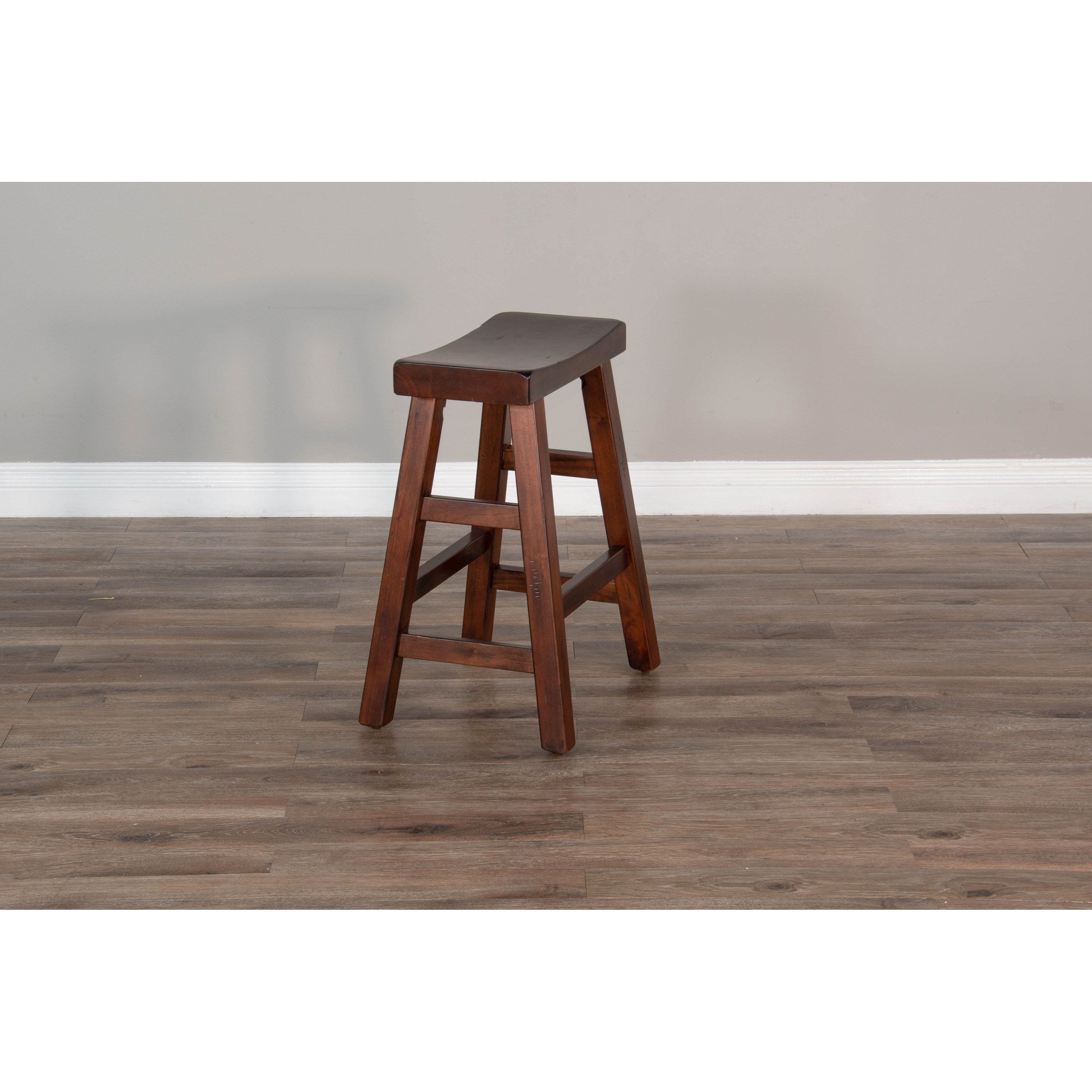 24"H Saddle Seat Stool, Wood Seat