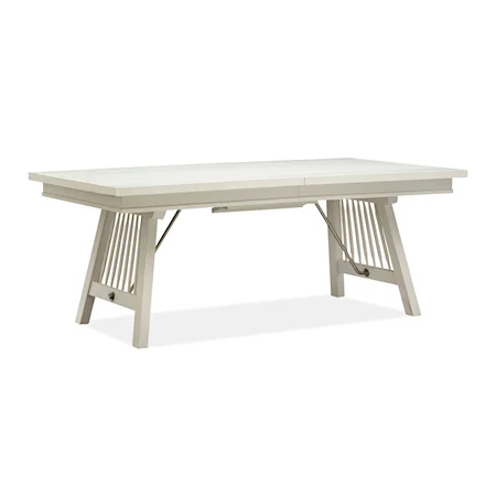 Transitional Willow White Trestle Dining Table