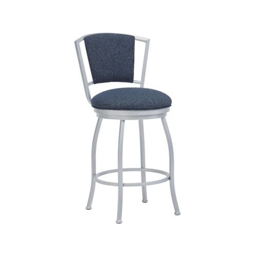 Boise Flat Swivel With Back, No Arms Barstool With Welt