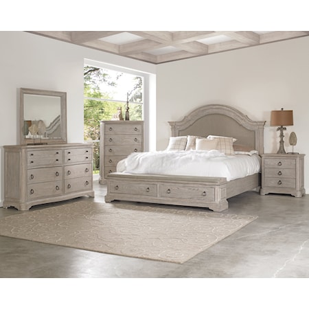 5-Piece King Arched Panel Bedroom Set