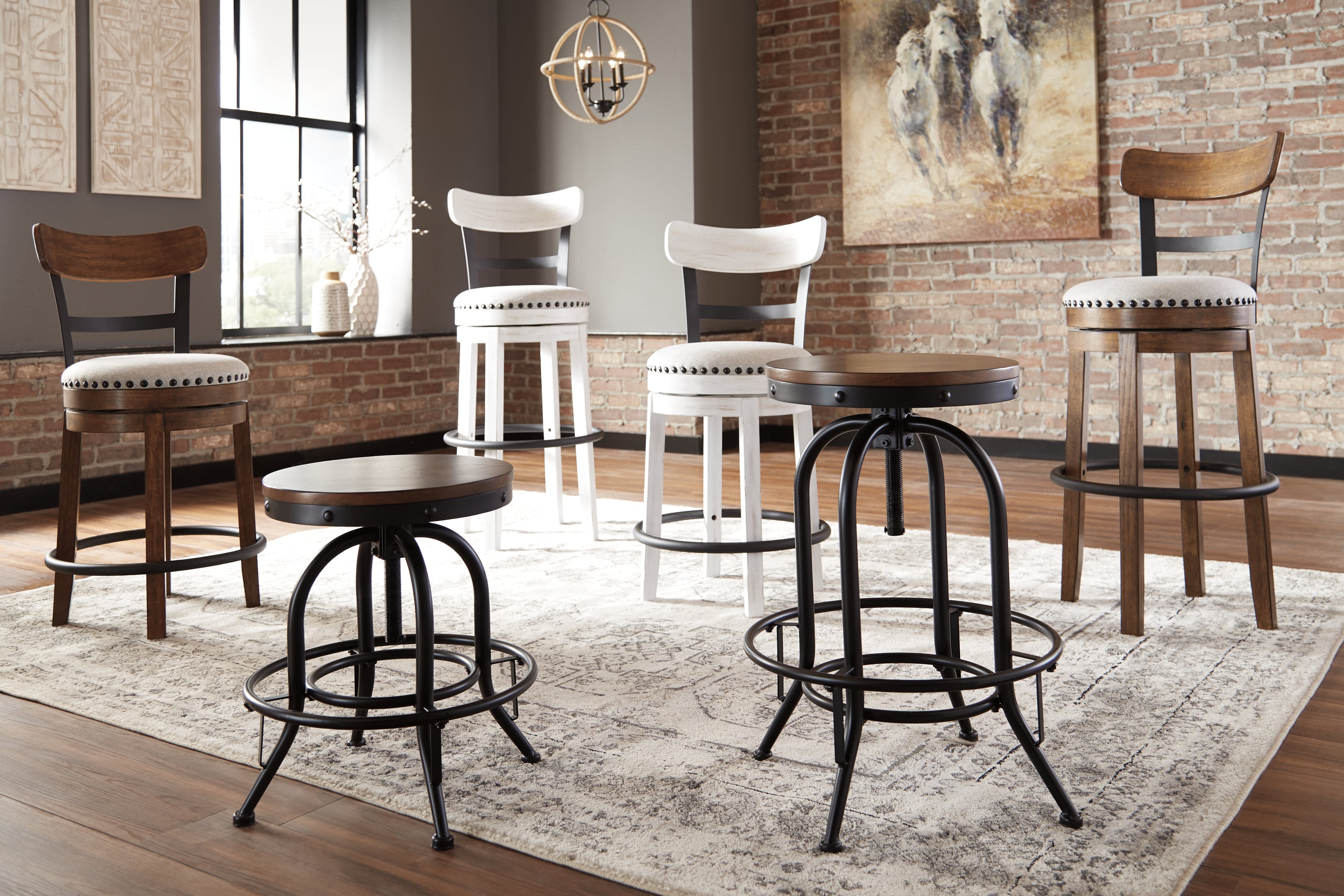 Signature Design by Ashley Valebeck Tall Uph Swivel Barstool