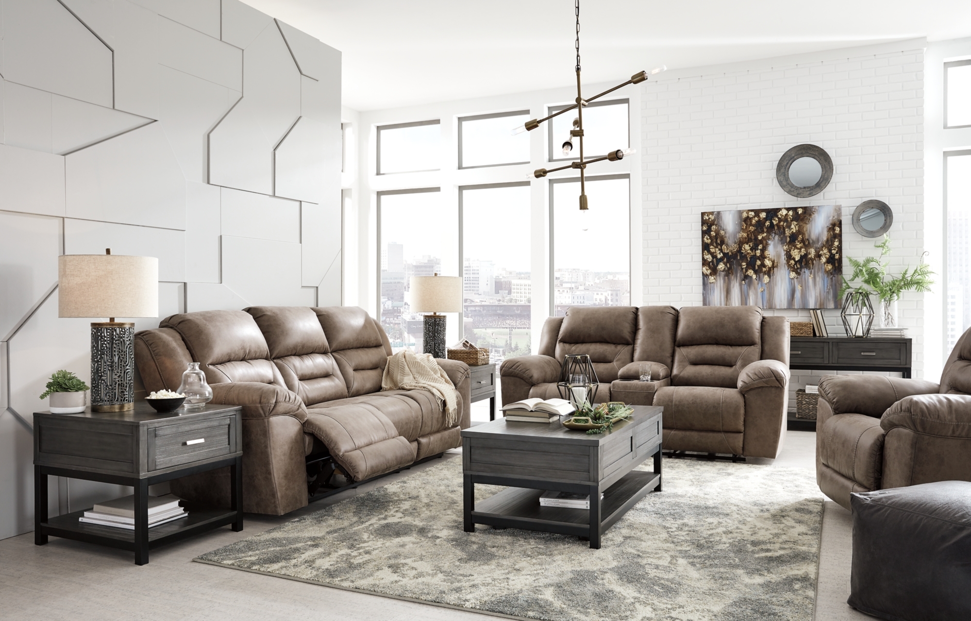 Signature Design by Ashley Stoneland Reclining Power Sofa