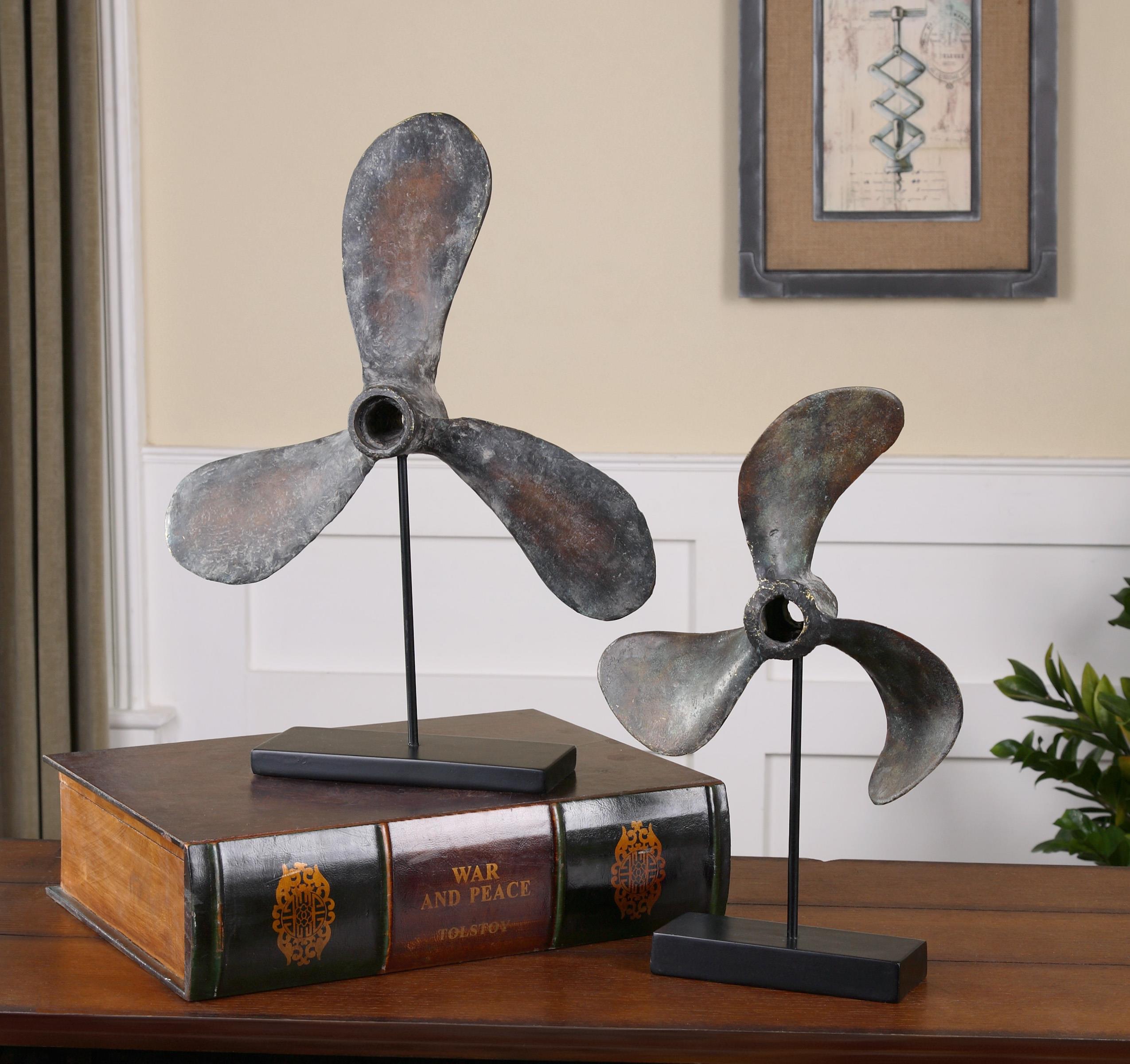 Uttermost Accessories - Statues and Figurines Propellers Rust Sculptures, S/2