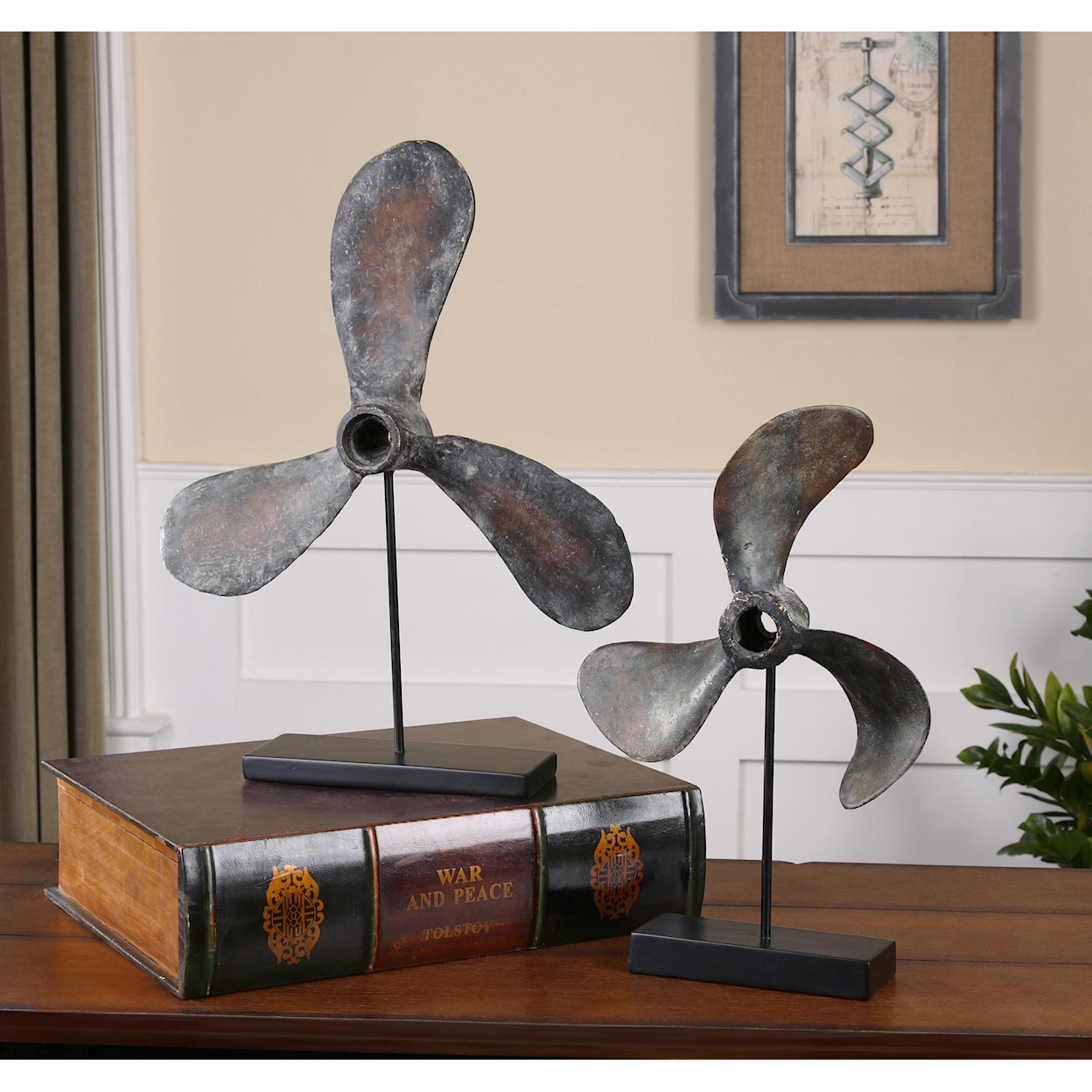 Uttermost Accessories - Statues and Figurines Propellers Rust Sculptures, S/2