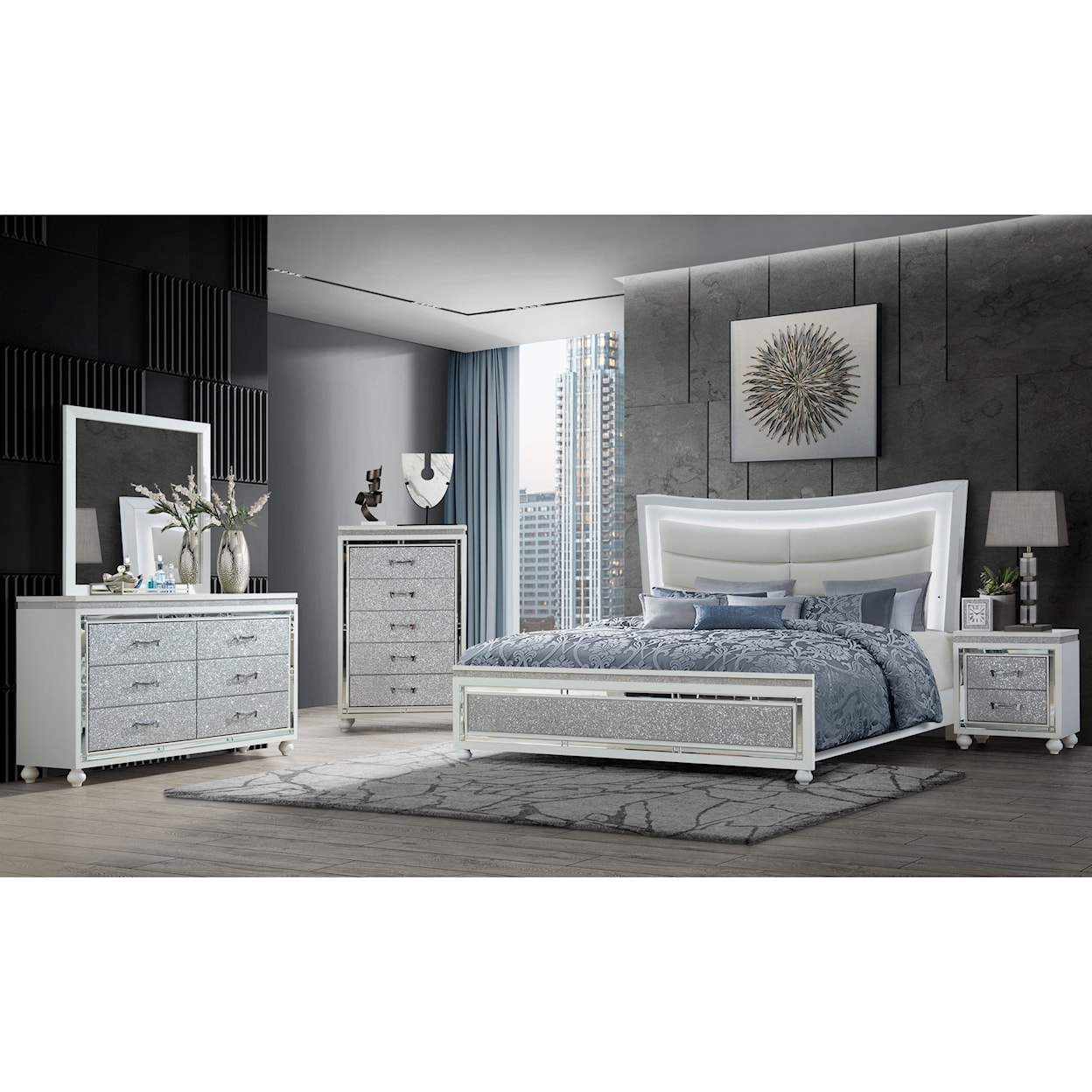 Global Furniture Collete King Bed Group