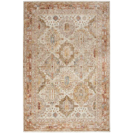 7'10" x 10'4" Ivory/Multi Rectangle Rug