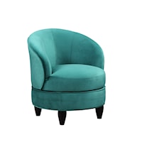 Transitional Velvet Accent Chair in Green
