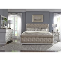 4-Piece Traditional Upholstered Queen Sleigh Bedroom Set