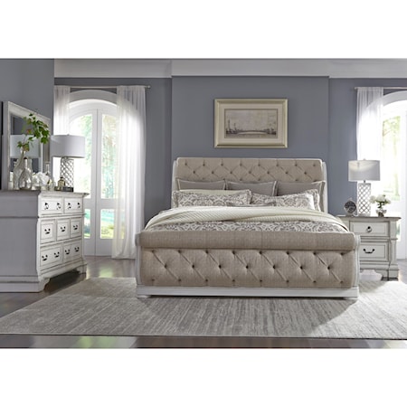 4-Piece Upholstered Queen Sleigh Bedroom Set