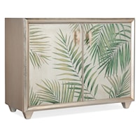 Transitional Tropical Two-Door Chest with Adjustable Shelf