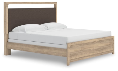 King Upholstered Panel Bed
