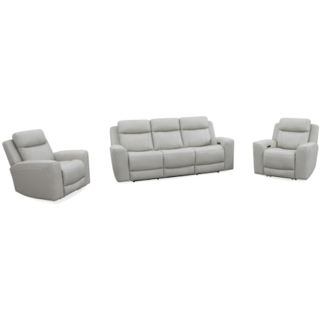 Power Reclining Sofa and Dual Recliners Set