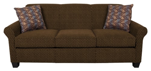 Transitional Queen Sleeper Sofa with Accent Pillows
