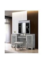 Furniture of America Bellanova Glam Vanity and Stool Set