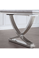 Furniture of America Wadenswil Glam Dining Table with Faux Marble Top