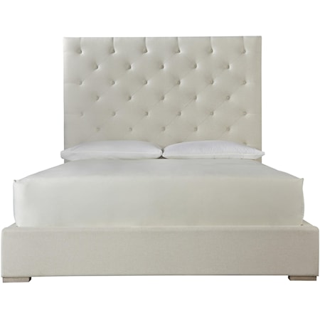 Contemporary Queen Bed with Tufted Headboard