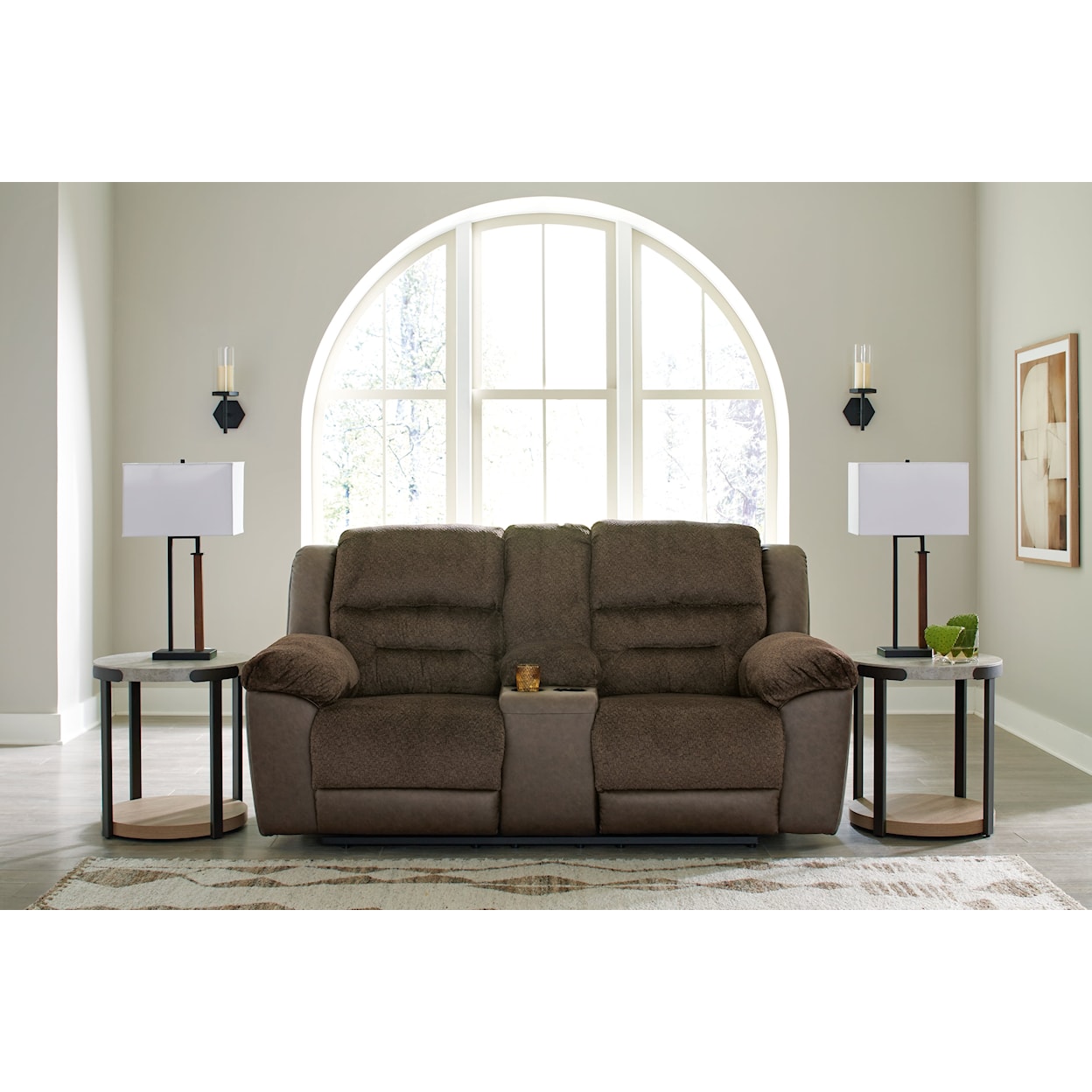 Benchcraft Dorman Reclining Loveseat With Console