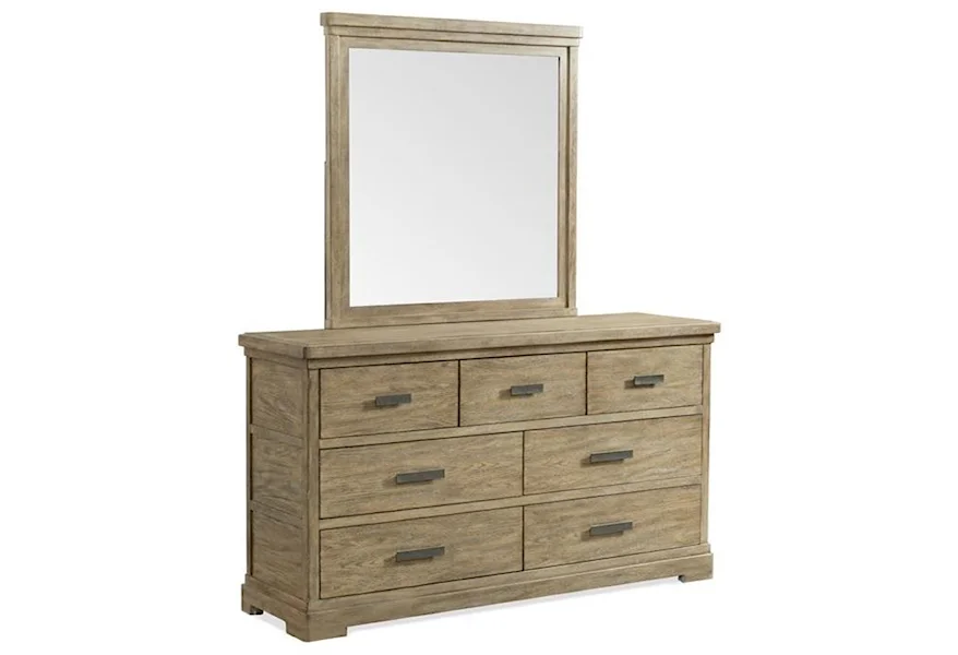 Milton Park Seven-Drawer Dresser with Landscape Mirror by Riverside Furniture at Sheely's Furniture & Appliance