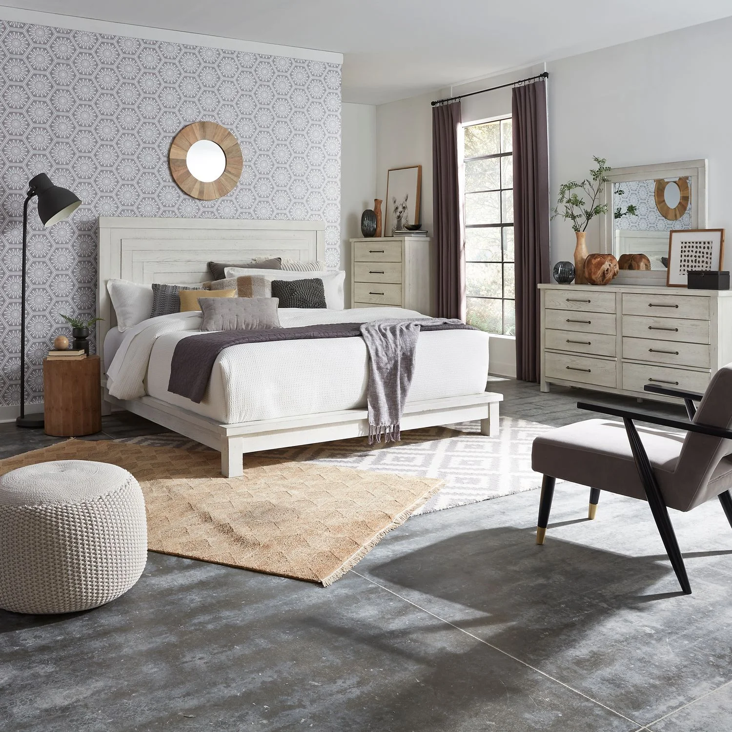 Modern Farmhouse 4 Piece California King Bedroom Set